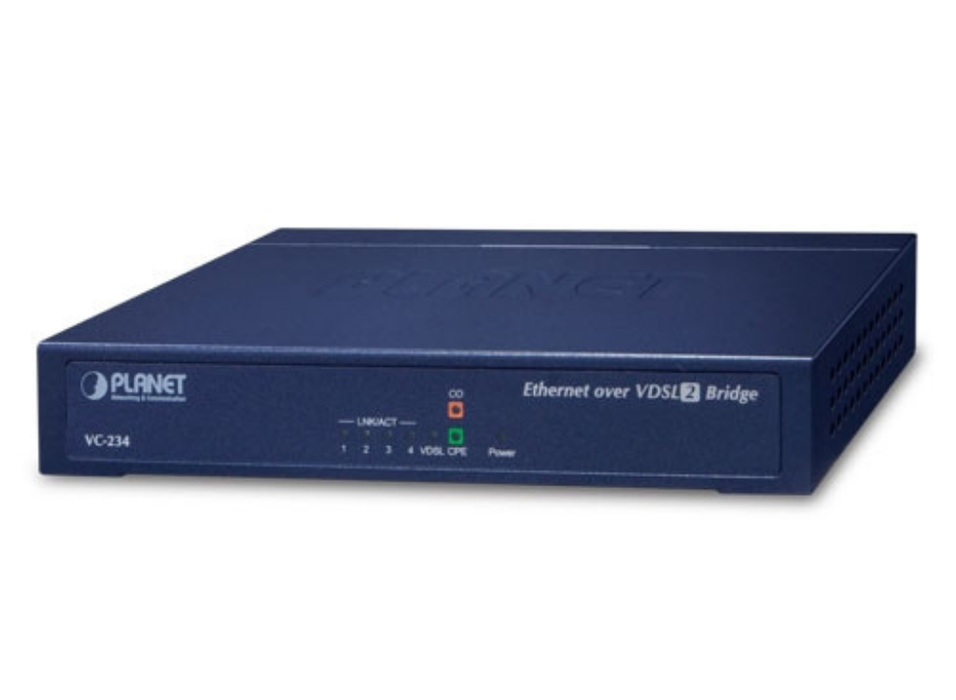 Planet 4-Port Ethernet over VDSL2 Bridge (Profile 30a) | VC-234 Planet Bridges & Repeaters Planet