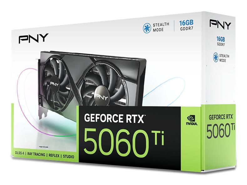 PNY GeForce RTX 5060 Ti Dual Fan 16GB GDDR7 Graphics Card | VCG5060T16DFXPB1