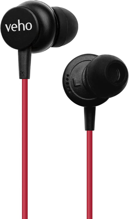 Veho Z-3 In-Ear Stereo Headphones with Built-in Microphone and Remote Control Red | VEP-105-Z3-R