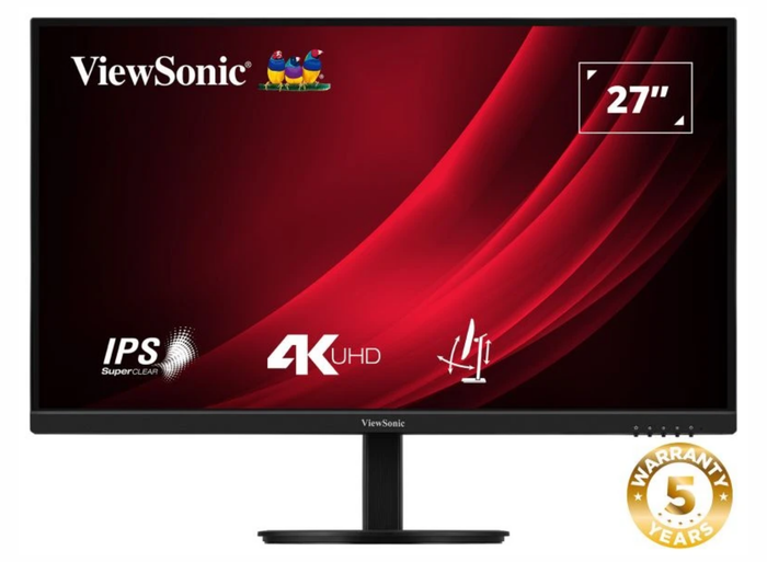 ViewSonic VG2708-4K 27” 60Hz 4ms 4K Ultra HD Ergonomic Monitor with HDR 10 Desktop Monitor ViewSonic
