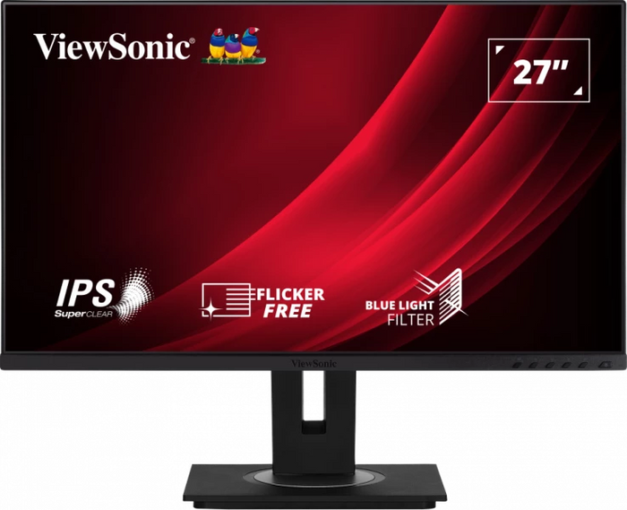 ViewSonic VG2748A-2 27" SuperClear® IPS Frameless Monitor with Advanced Ergonomics Desktop Monitor ViewSonic