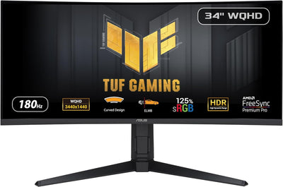 Asus TUF Gaming 34" WQHD Ultra-wide Curved 180Hz Gaming Monitor | VG34VQL3A Gaming Monitor Asus