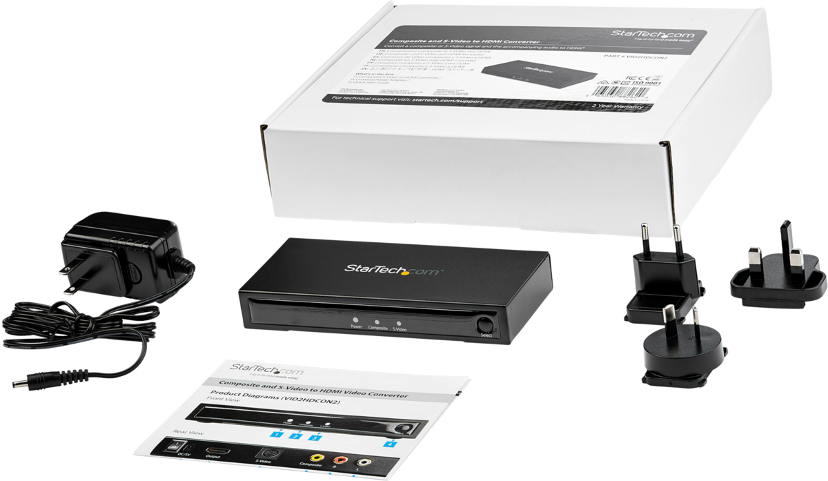 StarTech S-Video or Composite to HDMI Converter with Audio | VID2HDCON2 Video Signal Converter Startech