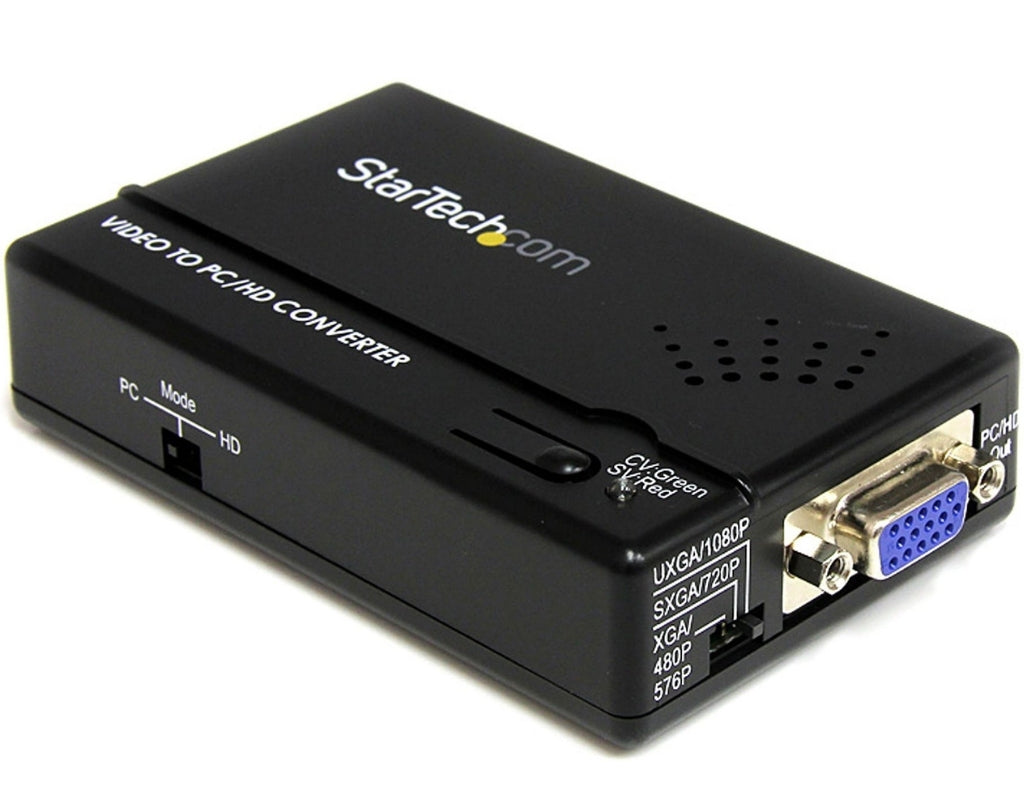 StarTech Composite and S-Video to VGA Video Scan Converter | VID2VGATV2 Video Signal Converter Startech