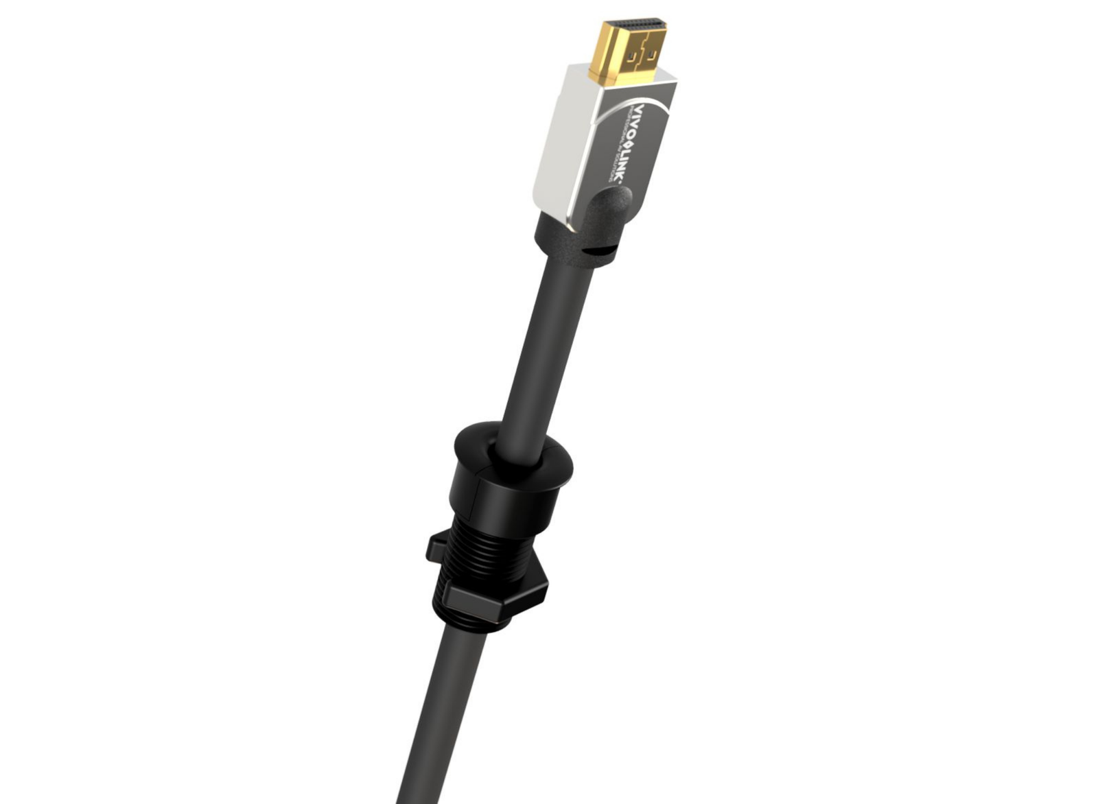 Vivolink Desk Cable Grommet, Black Aluminum, 22mm Cutout for Up to 35mm Desk Plates | VLDG22-B Cable Accessory Vivolink