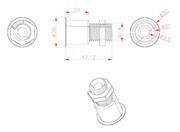 Vivolink Desk Cable Grommet, Black Aluminum, 24mm Cutout for Up to 35mm Desk Plates | VLDG24-B Cable Accessory Vivolink