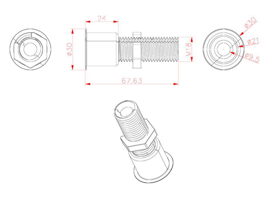 Vivolink Desk Cable Grommet, Black Aluminum, Large for Up to 55mm Desk Plates | VLDG24L-B Cable Organizers Vivolink