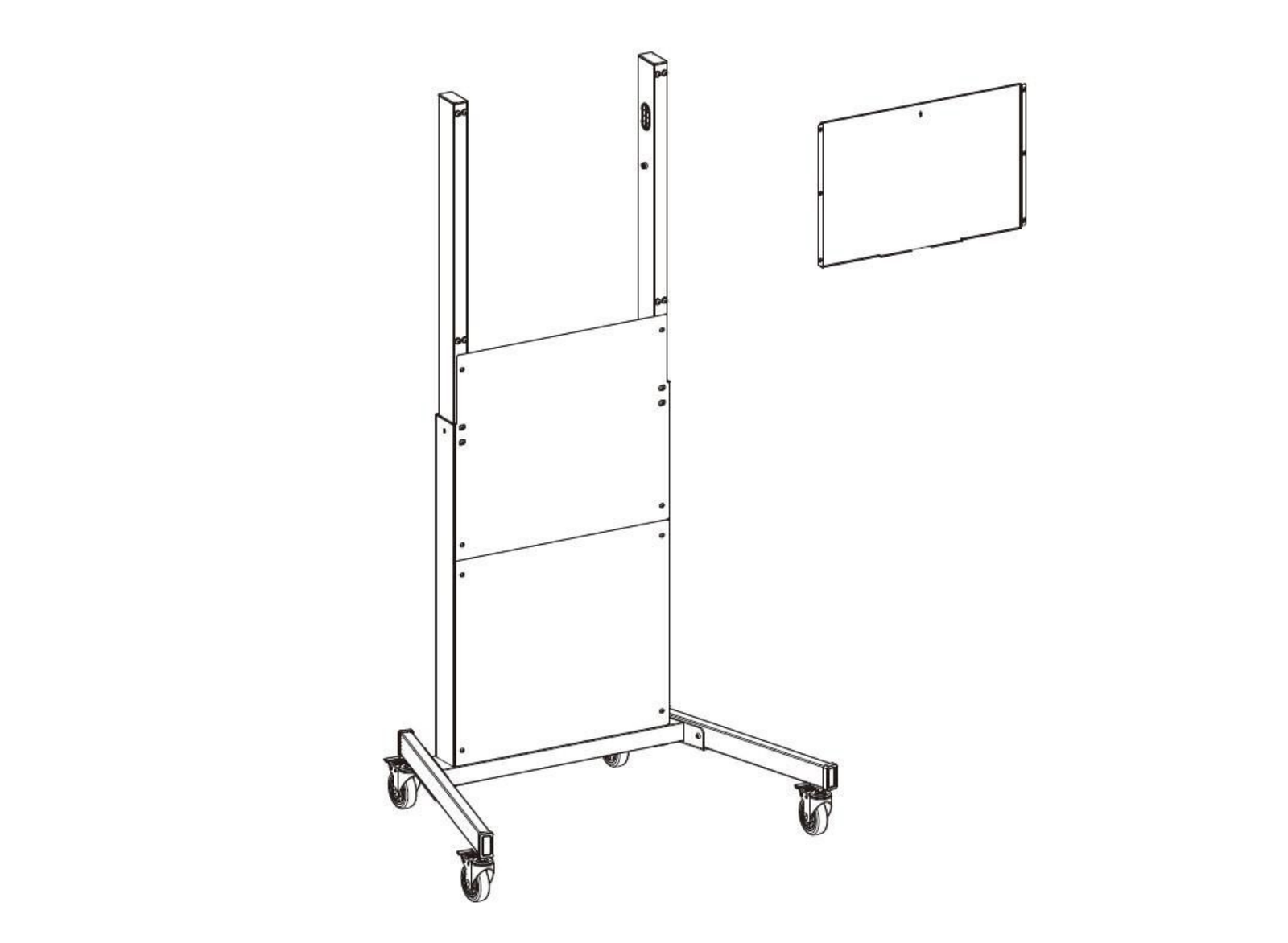 Vivolink FlexiLift Mobile Display Stand with 4" Casters – Fits Up to 75" Screens | VLFS-FLEXI Mobile Trolley Vivolink