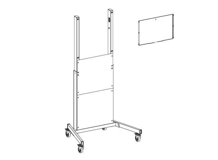Vivolink FlexiLift Mobile Display Stand with 4" Casters – Fits Up to 75" Screens | VLFS-FLEXI Mobile Trolley Vivolink
