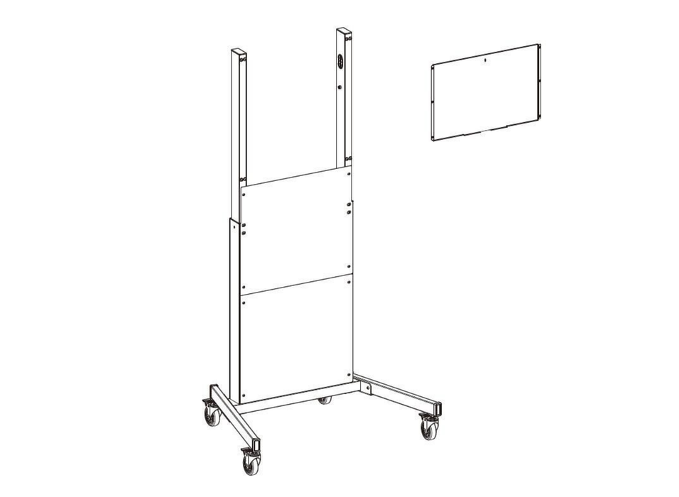 Vivolink FlexiLift Mobile Display Stand with 4" Casters – Fits Up to 75" Screens | VLFS-FLEXI Display Mounts & Stands Vivolink