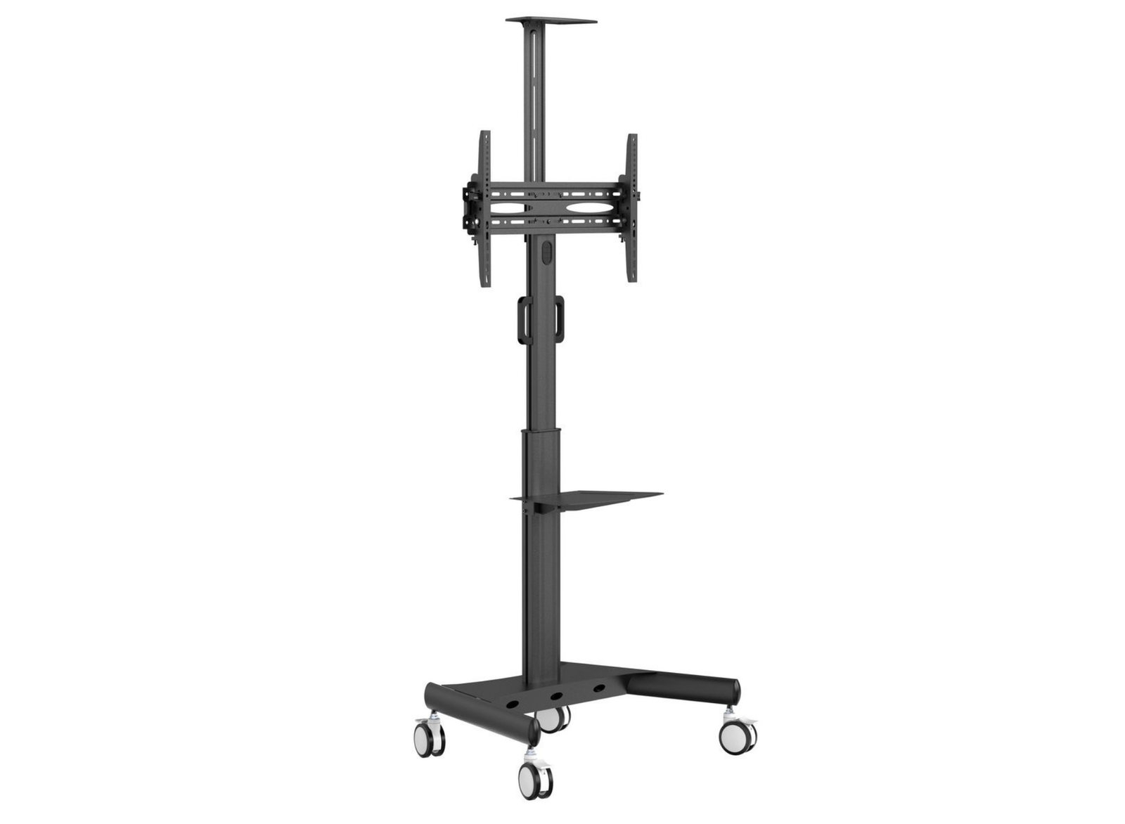 Vivolink Pro Mobile TV Stand with Shelf, Height Adjustable For Up To 65" Screens | VLFS3266C Mobile Trolley Vivolink
