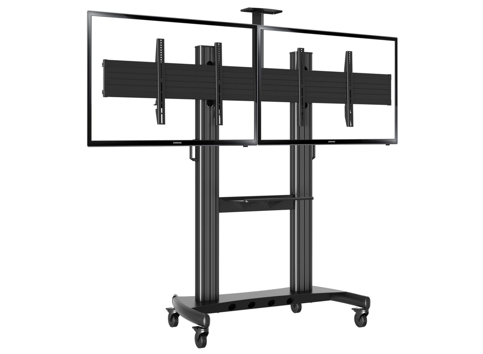 Vivolink Dual Screen Mobile Stand, For 40"-65" Displays | VLFS4065X2 Mobile Trolley Vivolink