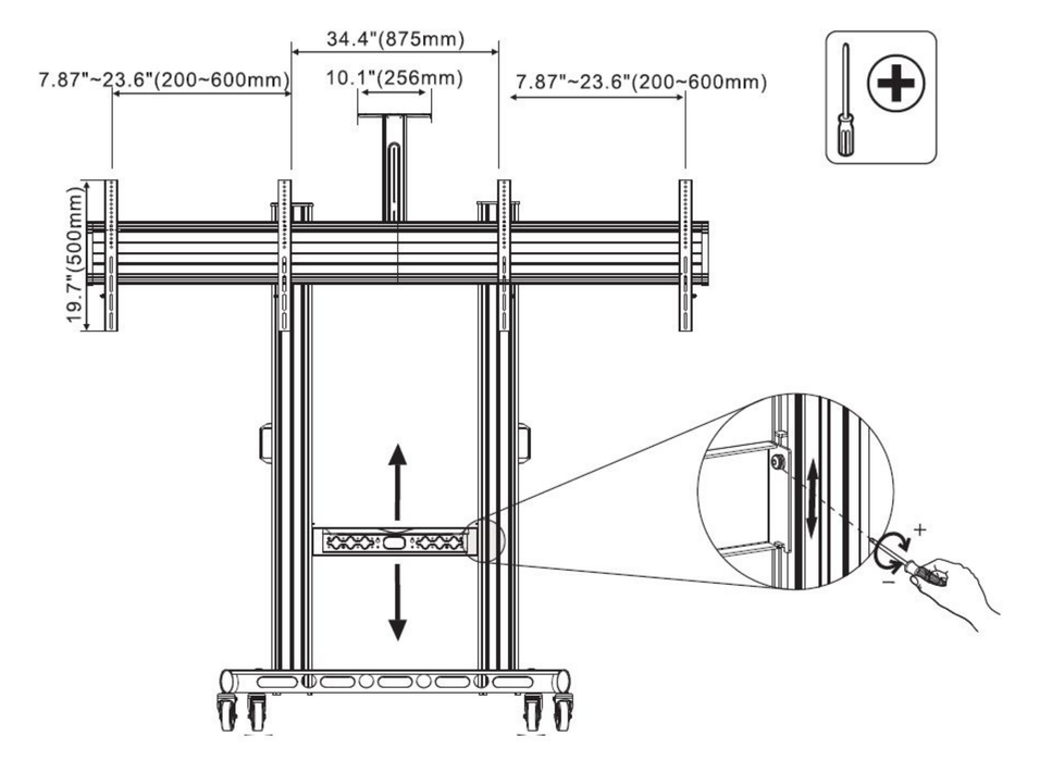Vivolink Dual Screen Mobile Stand, For 40"-65" Displays | VLFS4065X2 Monitor Mounts & Stands Vivolink