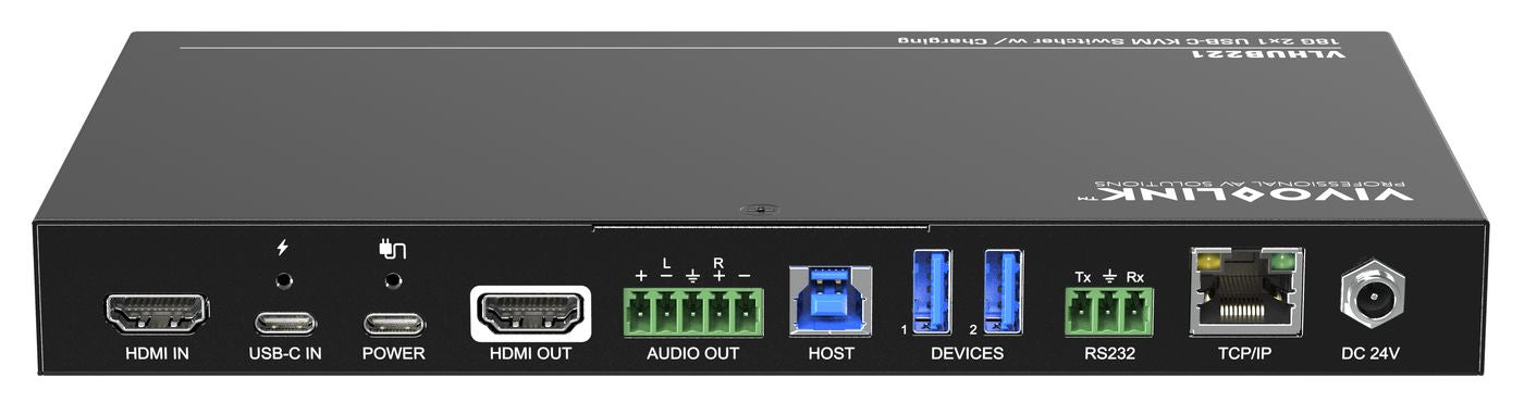 Vivolink 4K 2x1 Meeting Room HUB + Switcher w/soft Codec & CEC | VLHUB221 Adapter / Converter Vivolink
