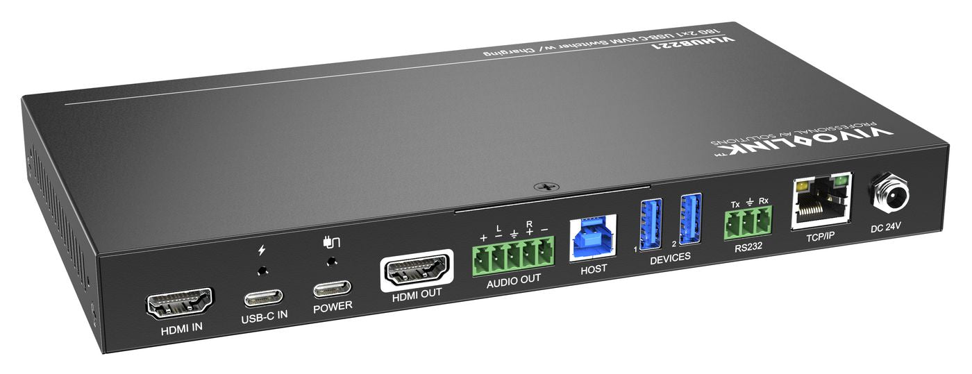 Vivolink 4K 2x1 Meeting Room HUB + Switcher w/soft Codec & CEC | VLHUB221 Adapter / Converter Vivolink