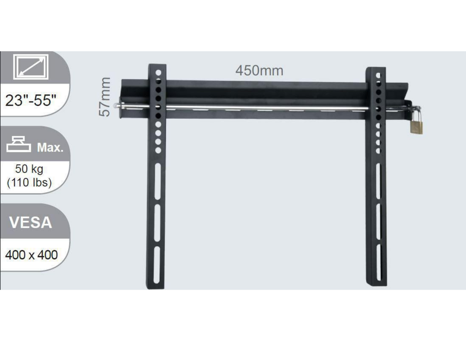 Vivolink Pro Medium Wall Mount, Max 50kg, Up to VESA 400x400 | VLMW2355 TV Mounts & Stands Vivolink