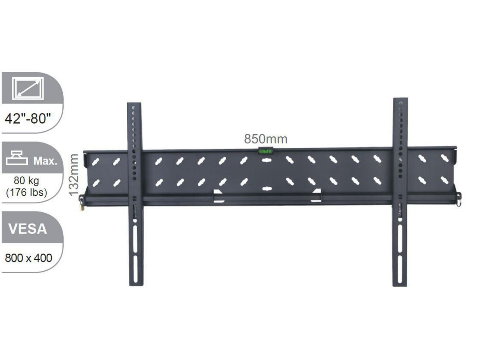 Vivolink Pro Large Wall Mount For 42"-80" Screens, Max 80kg | VLMW4280 Wall Mount Bracket Vivolink
