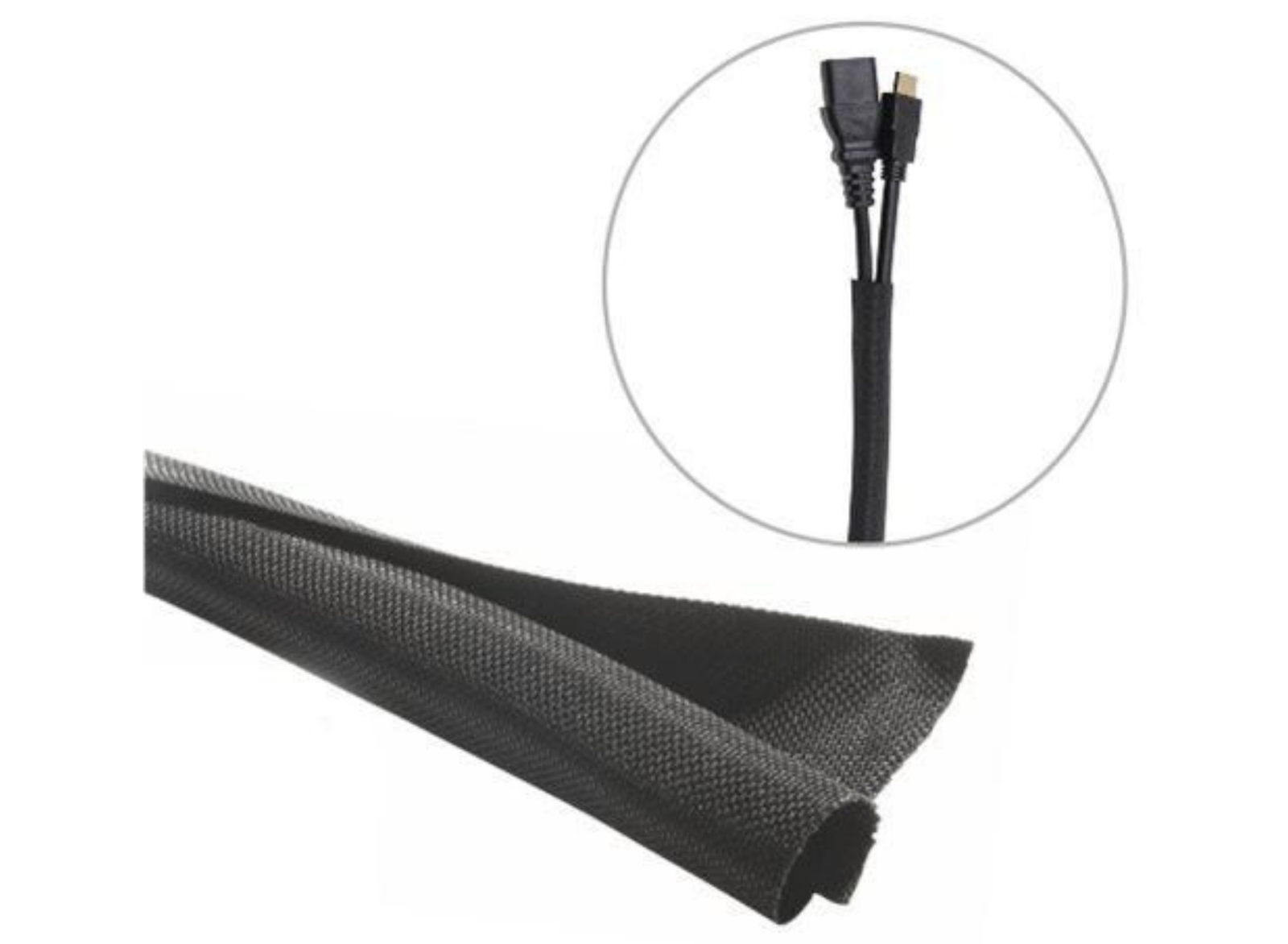 Vivolink Self-Wrapping Cable Sock, 25m Roll, Ø10mm, Black | VLSC102500B Cable Accessory Vivolink