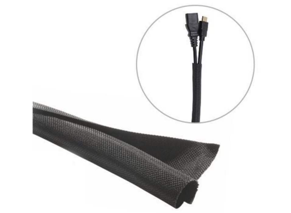 Vivolink Self-Wrapping Cable Sock, 25m Roll, Ø10mm, Black | VLSC102500B Cable Sleeves Vivolink