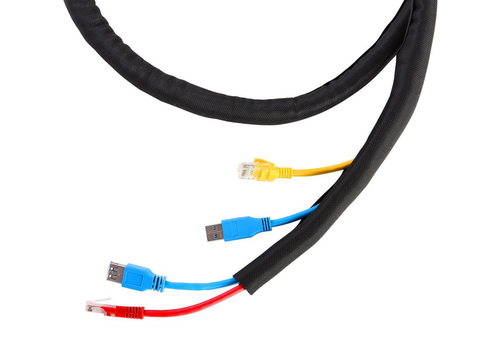 Vivolink Flexible Cable Sock Ø25mm Black, 25m Roll | VLSC252500 Cable Sleeves Vivolink