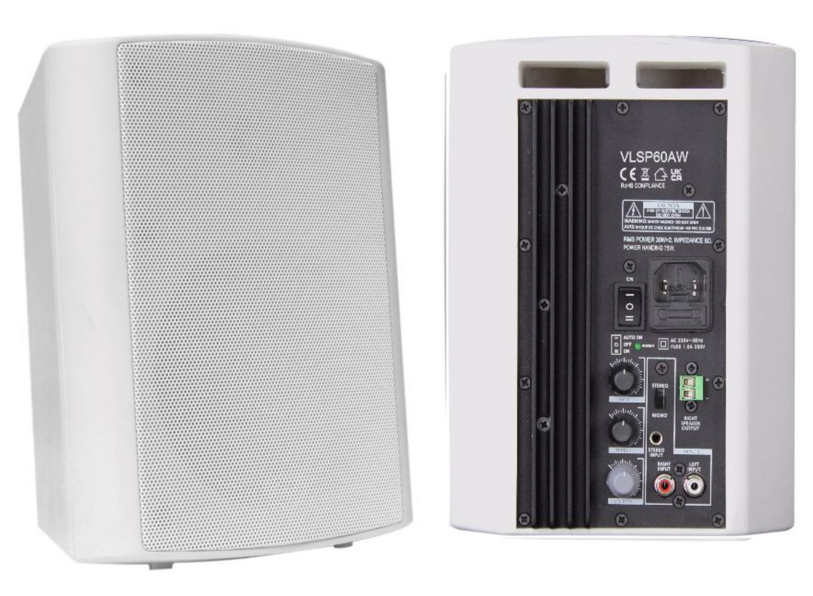 Vivolink Active Speaker Set 2x30W 5.25" Stereo Speakers – White | VLSP60AW Speaker Vivolink