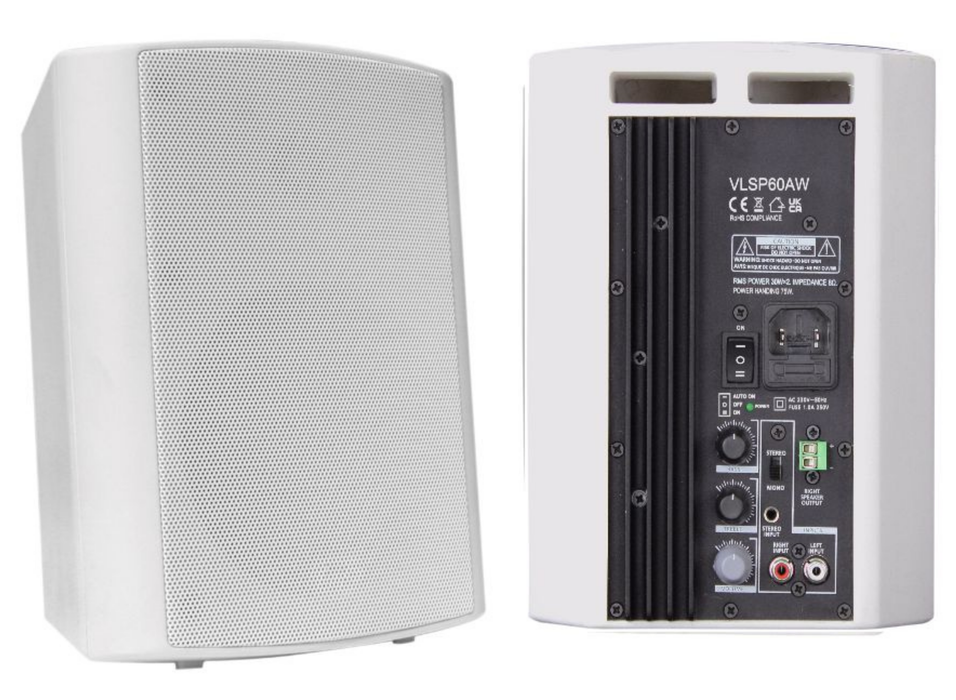 Vivolink Active Speaker Set 2x30W 5.25" Stereo Speakers – White | VLSP60AW Loudspeaker Vivolink