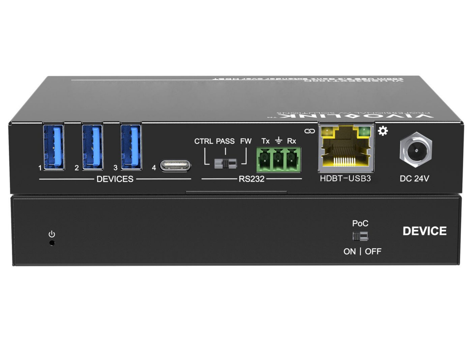 Vivolink 100m USB 3.2 Gen1 Extender over HDBaseT Receiver | VLUSB3EXT100D Vivolink KVM Extender Vivolink