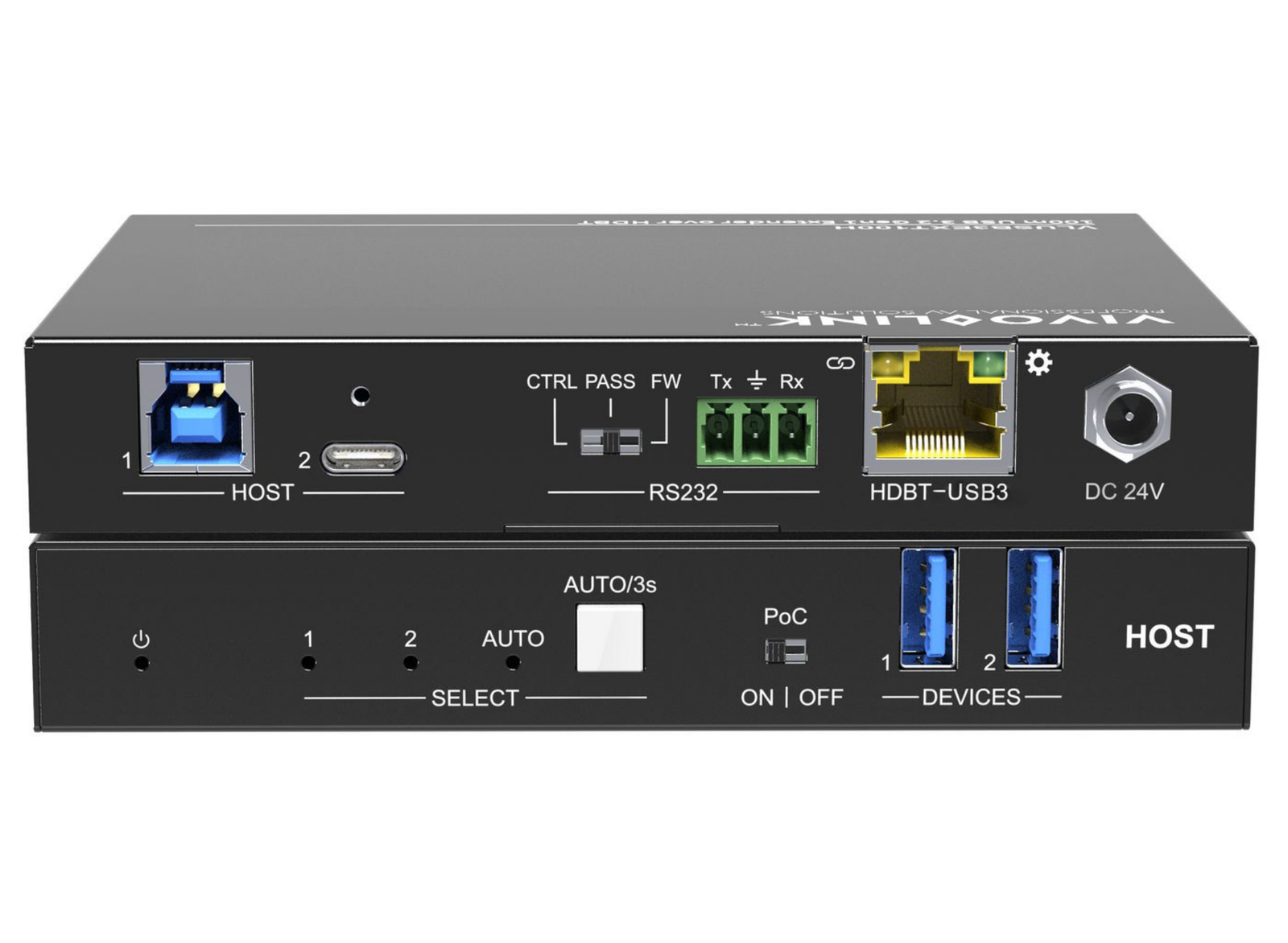 Vivolink 100m USB 3.2 Gen1 Extender over HDBaseT Host | VLUSB3EXT100H AV Extender Vivolink