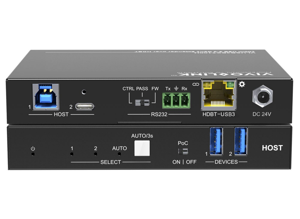 Vivolink 100m USB 3.2 Gen1 Extender over HDBaseT Host | VLUSB3EXT100H Vivolink KVM Extender Vivolink