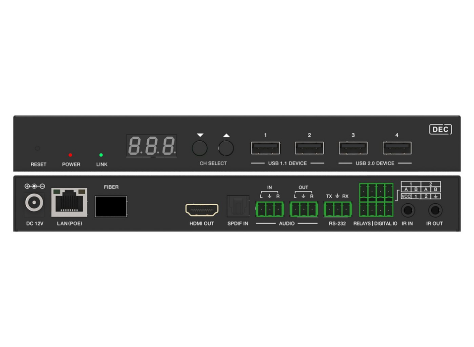 Vivolink JPEG2000 4K60 HDR AV over IP with KVM and eARC/ARC | VLVWIP2000-DEC Vivolink KVM Extender Vivolink