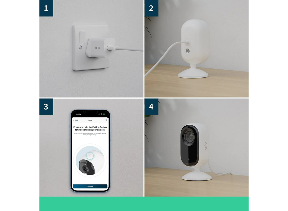 Arlo Essential 2K Indoor - 2 Camera Kit | VMC3260-100EUS Security Camera Arlo