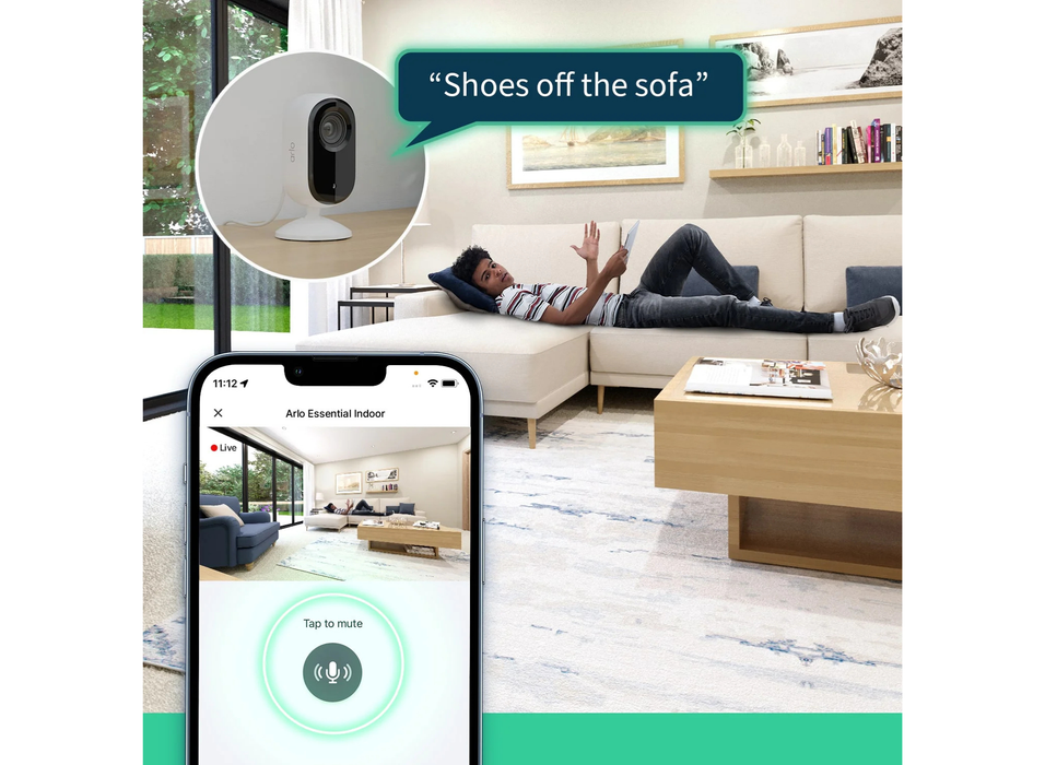 Arlo Essential 2K Indoor - 2 Camera Kit | VMC3260-100EUS Security Camera Arlo