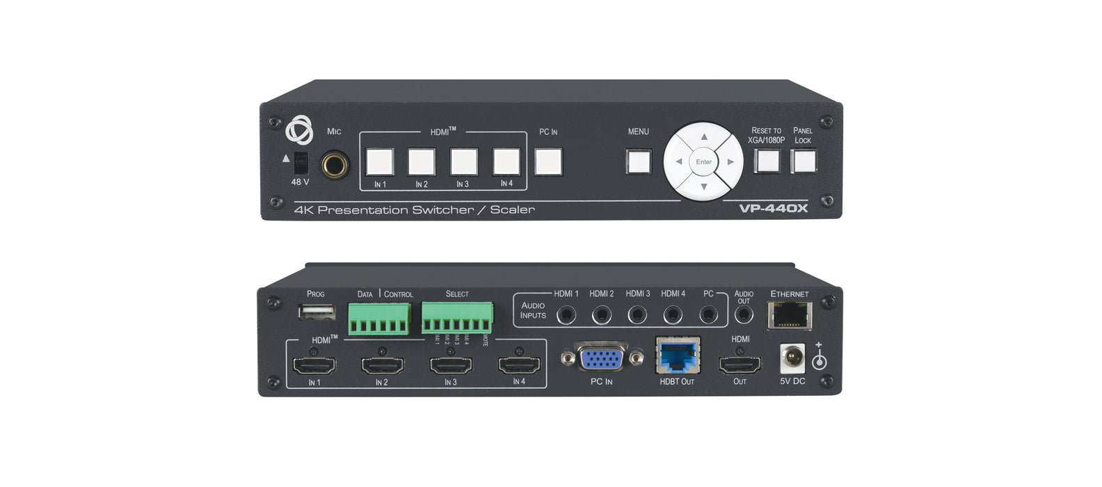 Kramer 18G 4K Presentation Switcher/Scaler with HDBaseT & HDMI Simultaneous Outputs | VP-440X Video Scaler Kramer