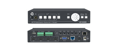 Kramer 18G 4K Presentation Switcher/Scaler with HDBaseT & HDMI Simultaneous Outputs | VP-440X Video Scaler Kramer