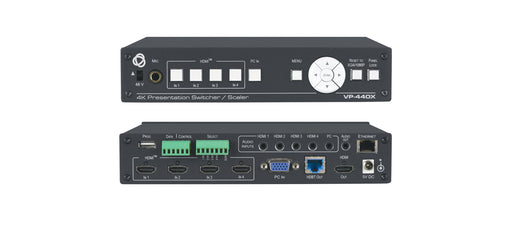 Kramer 18G 4K Presentation Switcher/Scaler with HDBaseT & HDMI Simultaneous Outputs | VP-440X Video Scaler Kramer