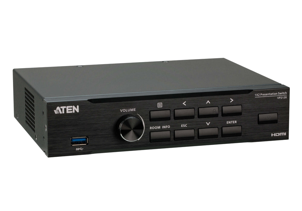 ATEN Seamless Presentation Switch with Quad View Multistreaming | VP2120-AT-E Video Switches Aten