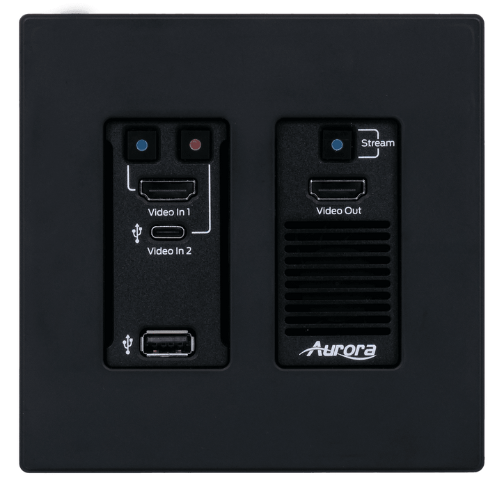 Aurora VPX-TC1-WP2-PRO 4K60 4:4:4 1Gbps AV over IP Wall Plate Transceiver Aurora Black