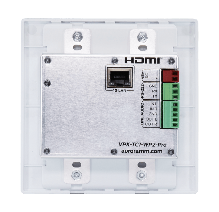 Aurora VPX-TC1-WP2-PRO 4K60 4:4:4 1Gbps AV over IP Wall Plate Transceiver Aurora