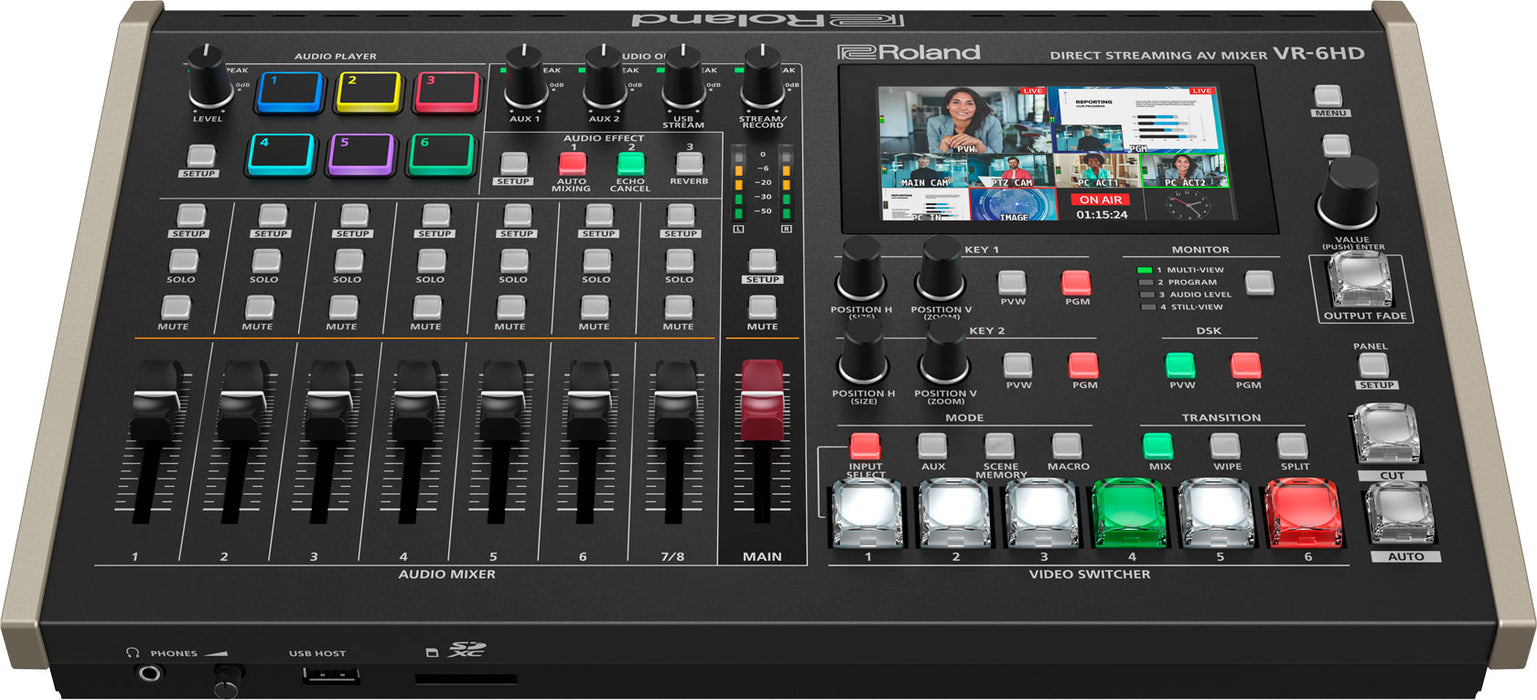 Roland Ultra Compact Audio/Video Mixer | VR-6HD