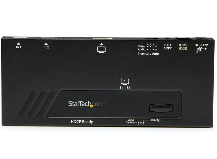 Startech 2-Port HDMI Automatic Video Switch 4K with Fast Switching TAA | VS221HD4KA Video Switch Startech