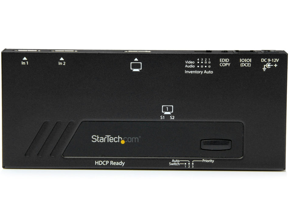 Startech 2-Port HDMI Automatic Video Switch 4K with Fast Switching TAA | VS221HD4KA Video Switches Startech