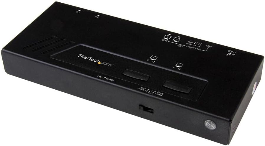 Startech VS222HD4K 2x2 HDMI Matrix Switch with 4K Fast Switching and Auto-Sensing | TAA Video Switch Startech