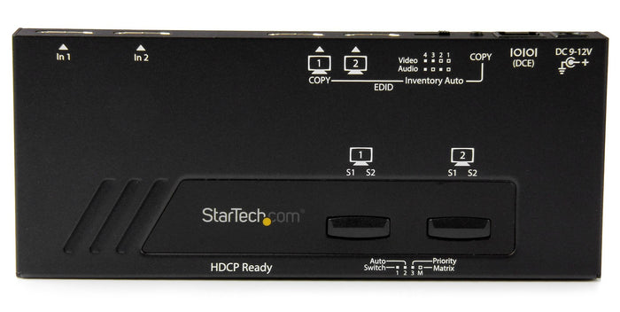 Startech VS222HD4K 2x2 HDMI Matrix Switch with 4K Fast Switching and Auto-Sensing | TAA Video Switch Startech