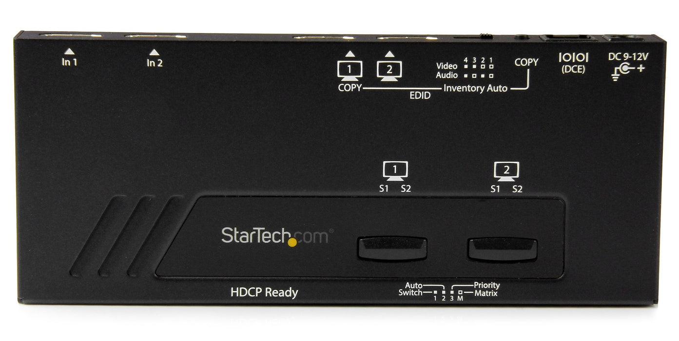 Startech VS222HD4K 2x2 HDMI Matrix Switch with 4K Fast Switching and Auto-Sensing | TAA Video Switches Startech
