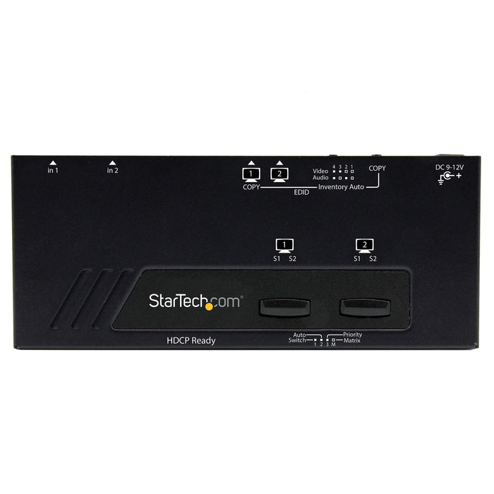 StarTech VS222HDQ 2x2 HDMI Matrix Switch w/ Automatic and Priority Switching | 1080p | TAA Video Switch Startech