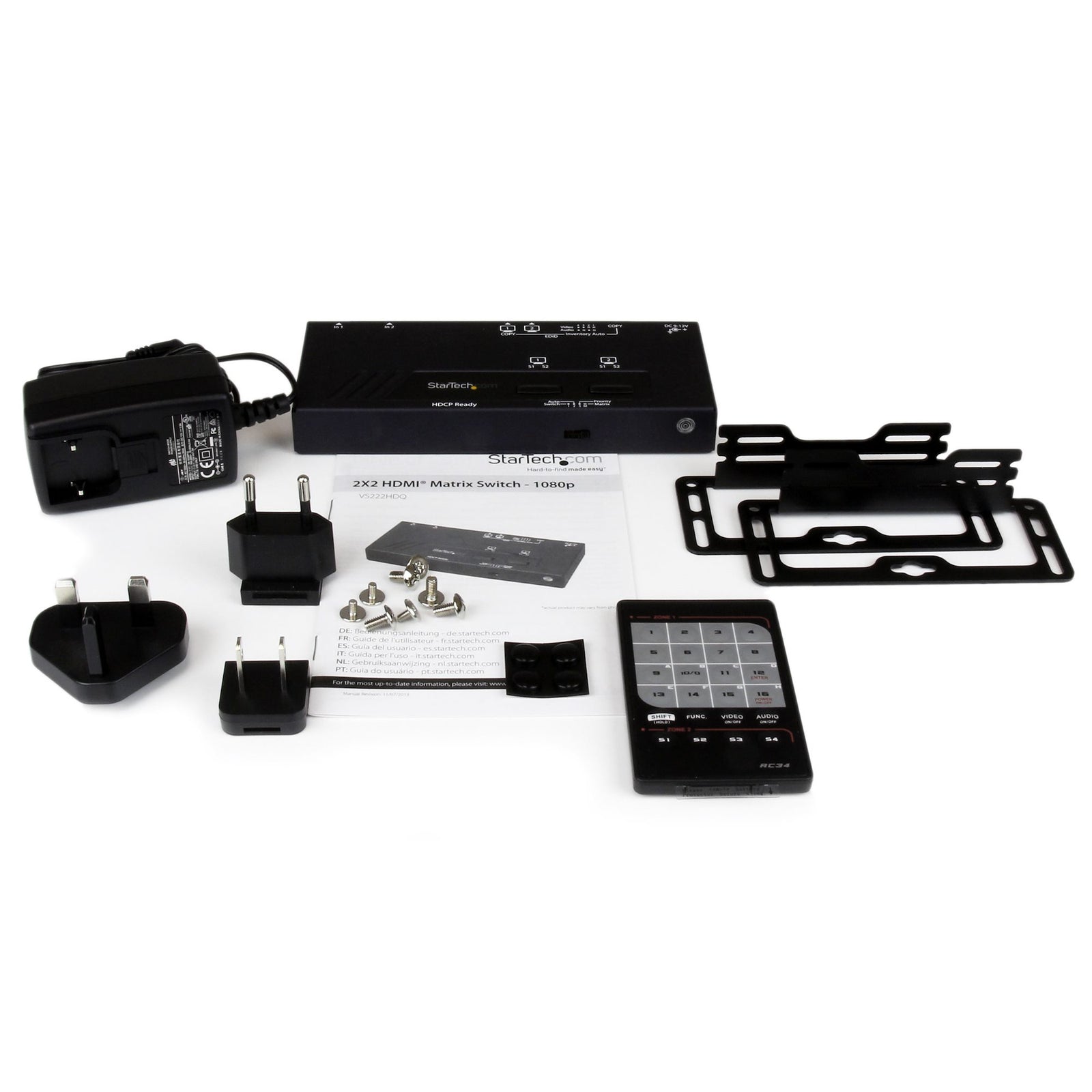 StarTech VS222HDQ 2x2 HDMI Matrix Switch w/ Automatic and Priority Switching | 1080p | TAA Video Switch Startech