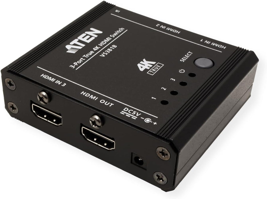 ATEN 3-Port True 4K@60Hz (4:4:4) HDMI Switch | VS381B Video Switches Aten