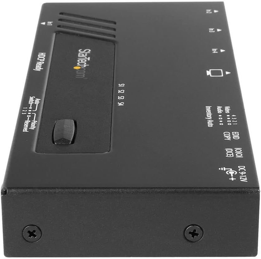 StarTech 4-Port HDMI Switch 4K Fast Auto TAA | VS421HD4KA Video Switch Startech