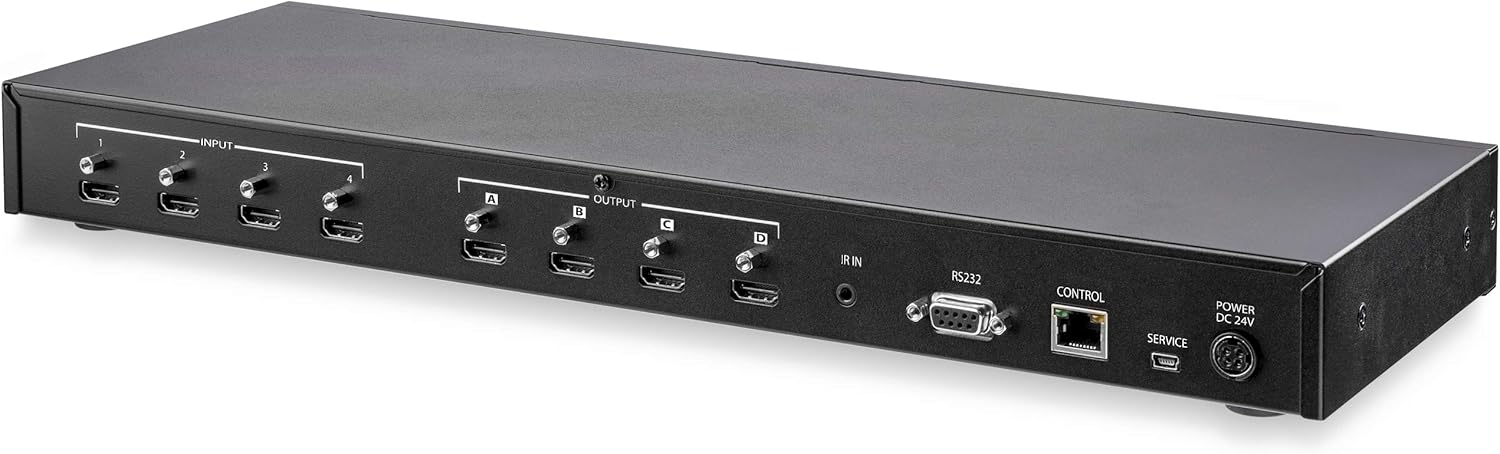 Startech VS424HD4K60 4x4 HDMI Matrix Switch with Audio and Ethernet Control | 4K 60Hz | TAA Matrix Switcher Startech