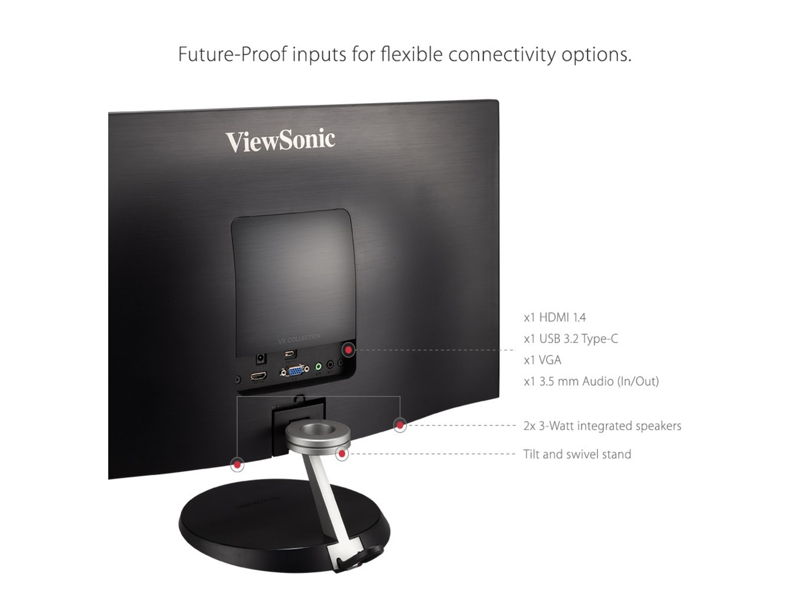 ViewSonic VX2485-MHU 24" 1080p Thin-Bezel IPS Monitor with 60W USB C and HDMI Desktop Monitor ViewSonic